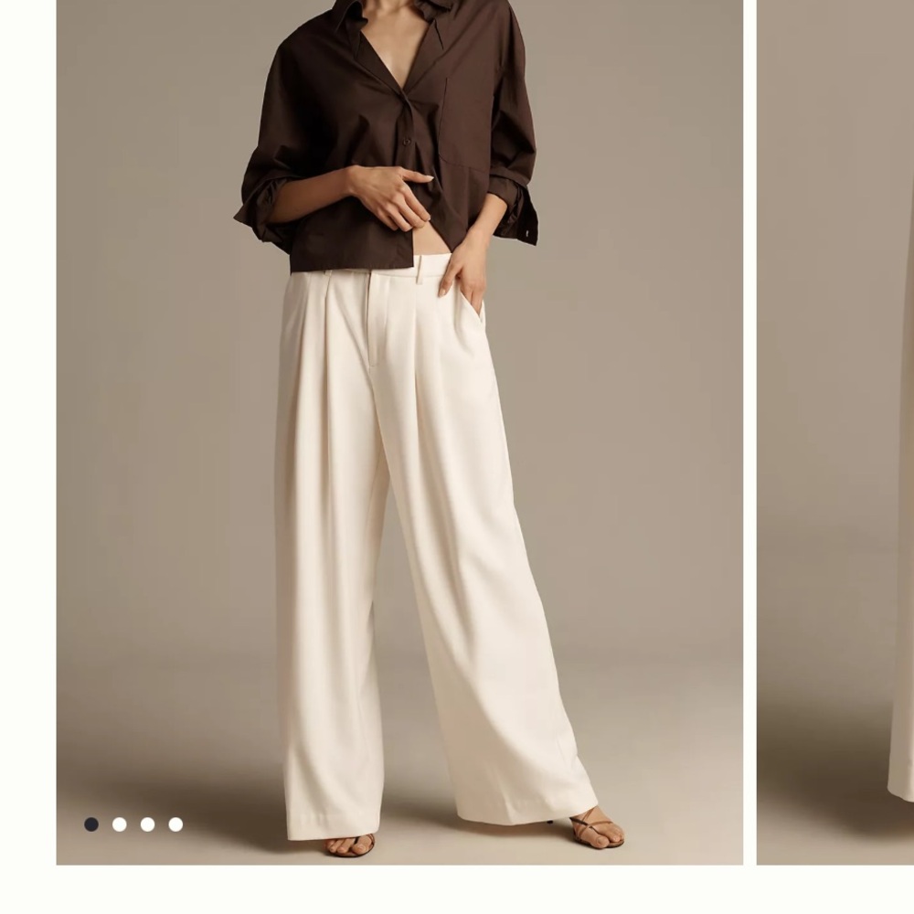 Dressy classic baggy pleated quiet Luxury look pants - Picture 3 of 12